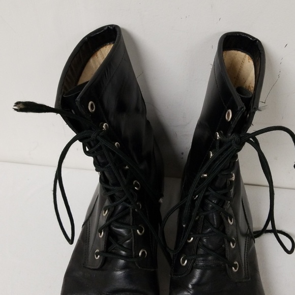 Diamond Brand Black Leather Lace Up Boots - Picture 2 of 6